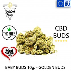 CBD FLOWER BABY BUDS 10 GRAMS. - GOLDEN BUDS WEED MEDVAPE